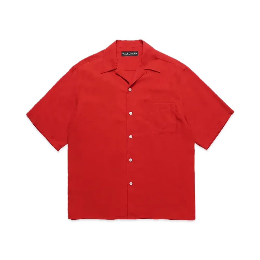 WACKO MARIA 50's Open Collar Shirt "Red"