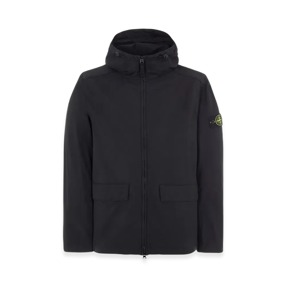 Stone Island 40833 Nylon Cotton Batavia Garment Dyed Hooded Jacket - 22SS "Black"