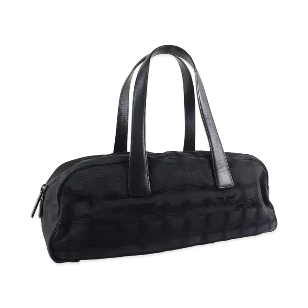 CHANEL New Travel Line Nylon Leather Handbag "Black"