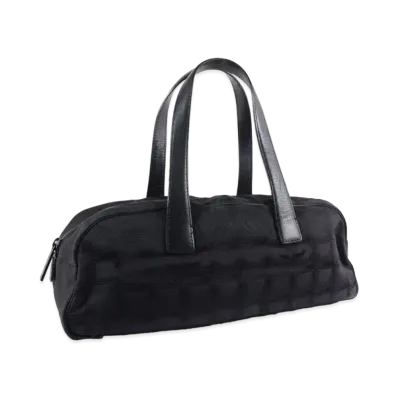CHANEL New Travel Line Nylon Leather Handbag "Black"