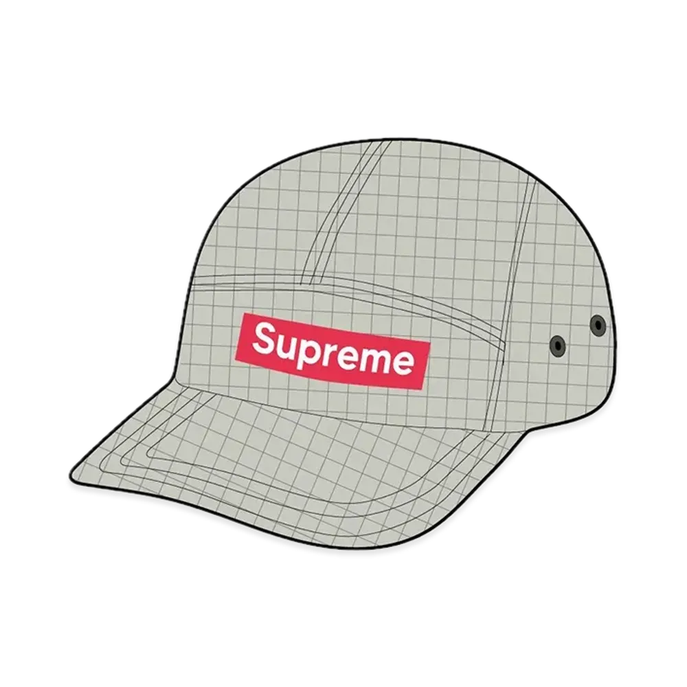 Supreme Distressed Ripstop Camp Cap "Stone"