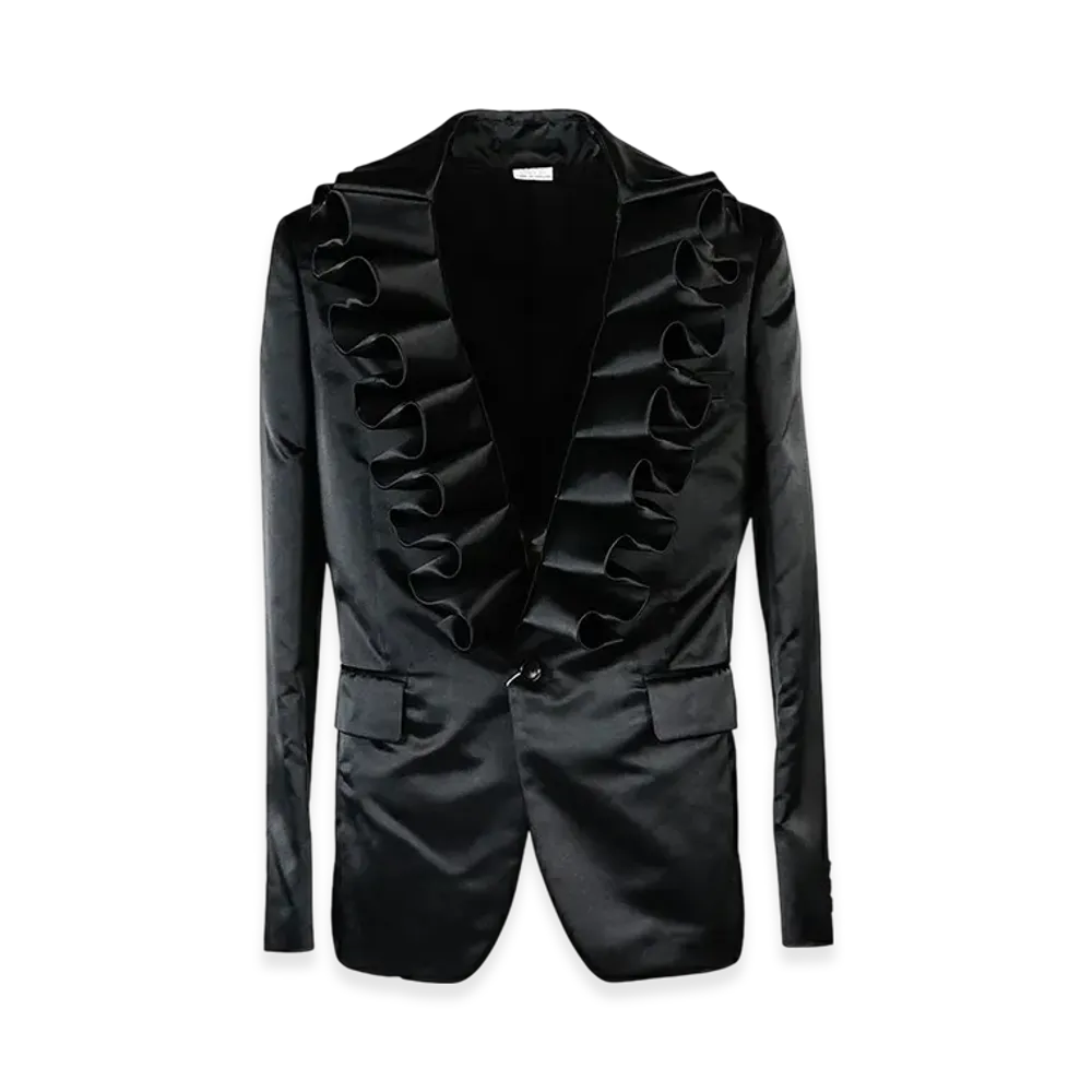 COMME des GARCONS HOMME PLUS Polyester Satin Jacket "Black"