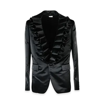COMME des GARCONS HOMME PLUS Polyester Satin Jacket "Black"
