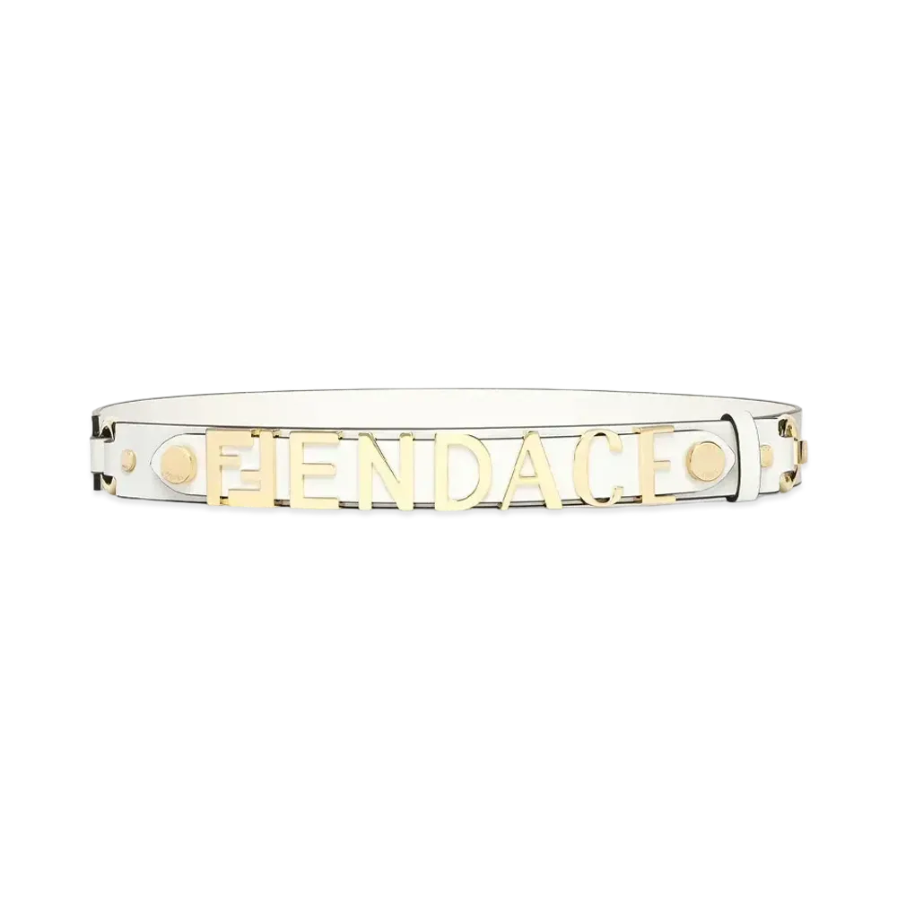 FENDI x Versace Fendace White Leather Logo Belt "White"