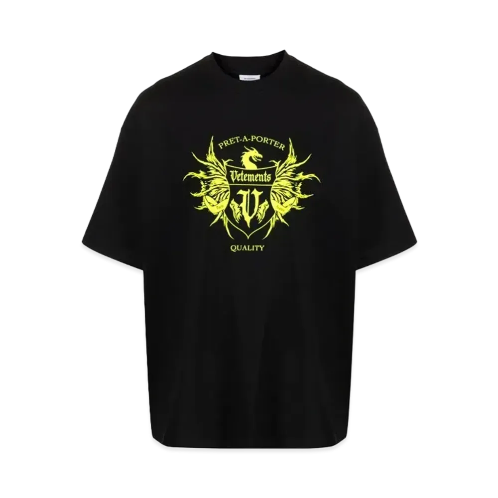 VETEMENTS Pret A Porter Tee "Black Neon Green"