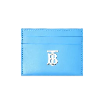 Burberry Leather TB Card Case "Bright Sky Blue"