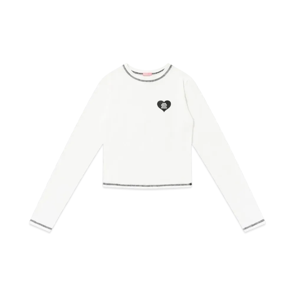 BlackEyePatch Og Heart Cropped L/S Tee "White"