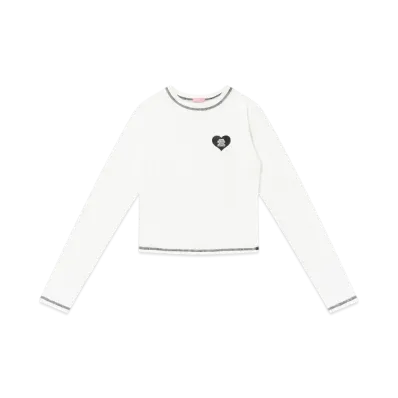 BlackEyePatch Og Heart Cropped L/S Tee "White"