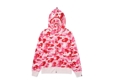 A BATHING APE Abc Dot Shark Full Zip Hoodie "Pink"