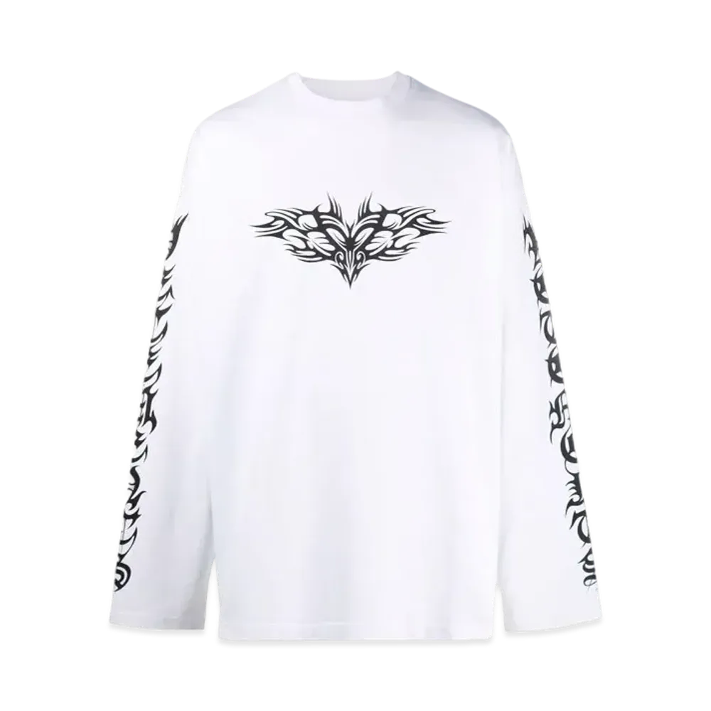VETEMENTS Gothic Print ed Long T-shirt "White"