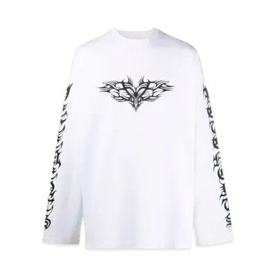 VETEMENTS Gothic Print ed Long T-shirt "White"
