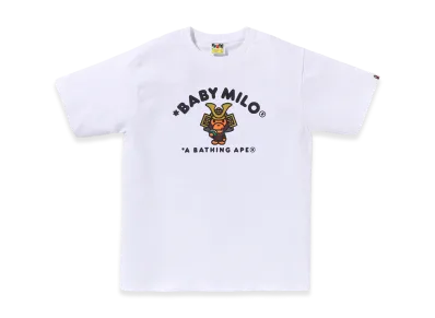 A BATHING APE Kabuto Baby Milo College Tee "White"