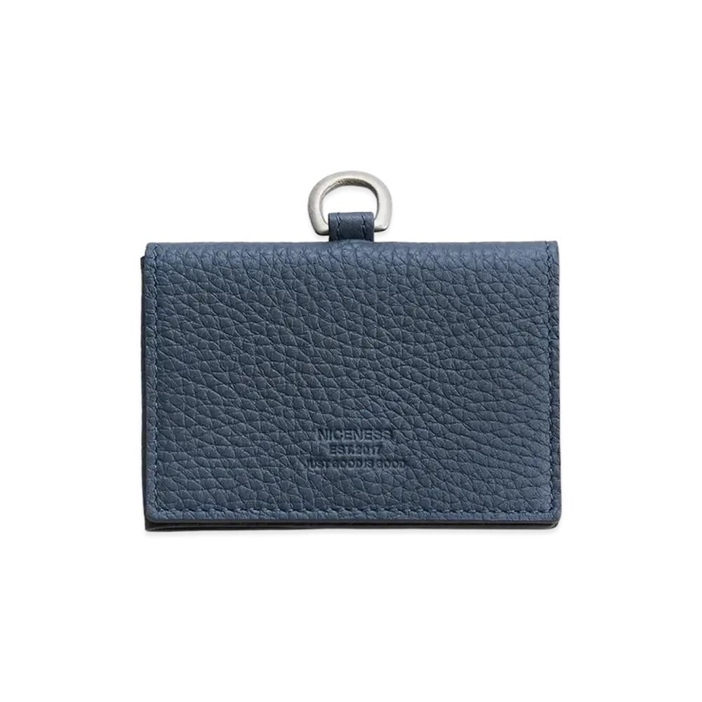 NICENESS H.Biafra Cow Leather L-Shape Card Case "Blue Gray"