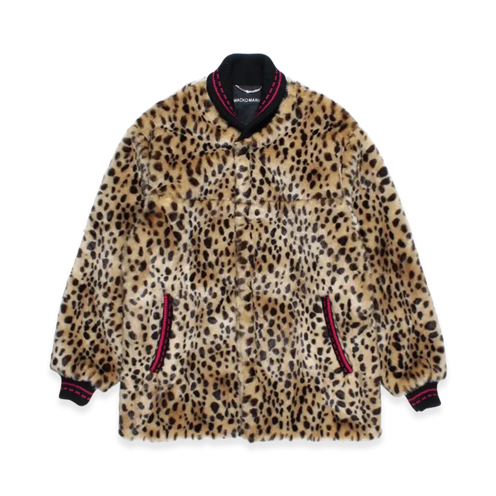 WACKO MARIA Leopard FauFur Car Club Jacket "Beige"