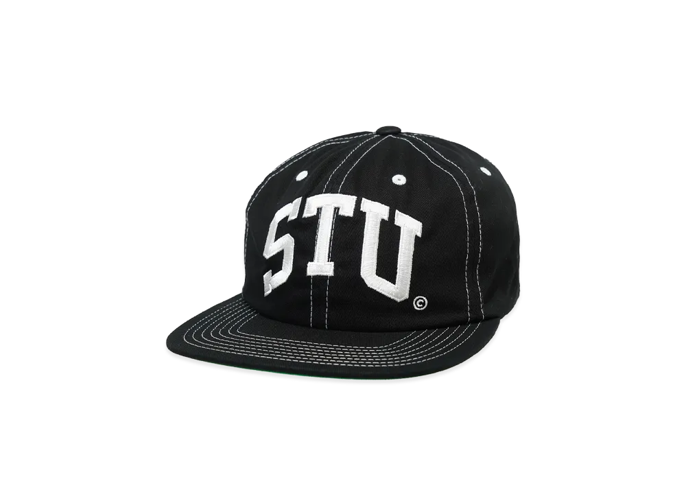 Stussy Mid-Depth STU Arch Strapback "True Black"