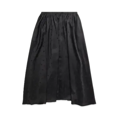 BALENCIAGA Women's Logo Letters All Over Elastic Skirt "Black"