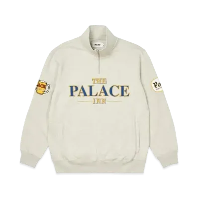 PALACE PUB GRUB FUNNEL NECK "Grey Marl"
