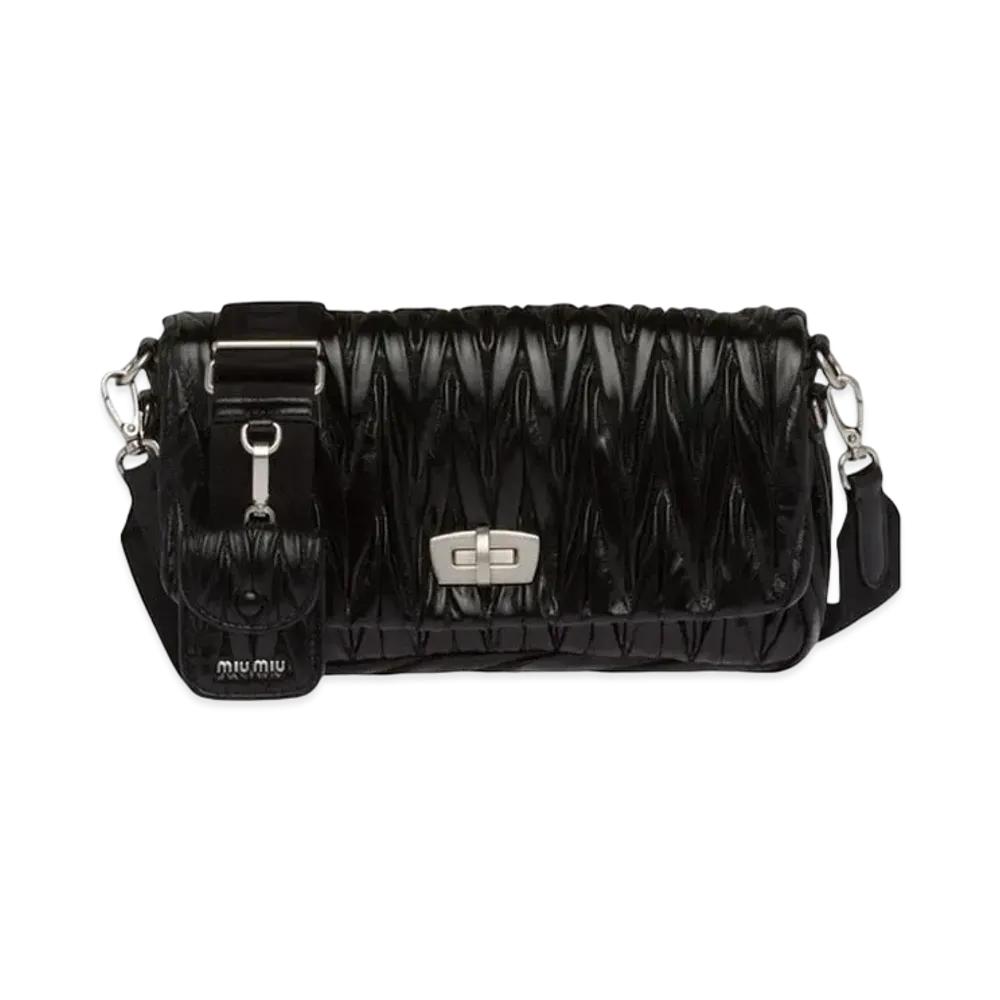 MIU MIU Matelase Scin Shoulder Bag "Black"