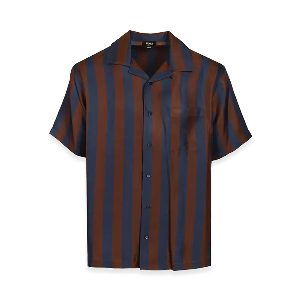 FENDI Printed Silk Shirt "Stripped"