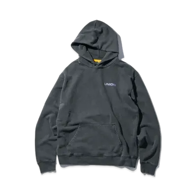 UNION NOAH Logo Lockup Big LS Hood Fleece "Black"
