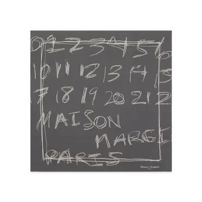 Maison Margiela Numbering Silk Scarf "Dark Gray"
