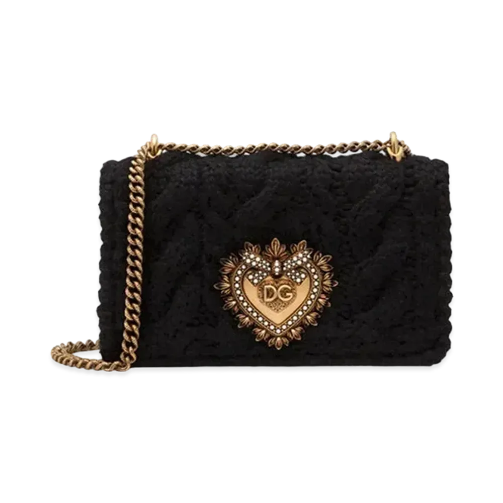 Dolce&Gabbana Devotion Bag Medium Wool & Cashmere "Black"