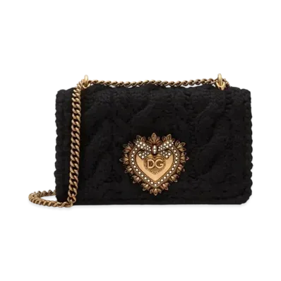 Dolce&Gabbana Devotion Bag Medium Wool & Cashmere "Black"