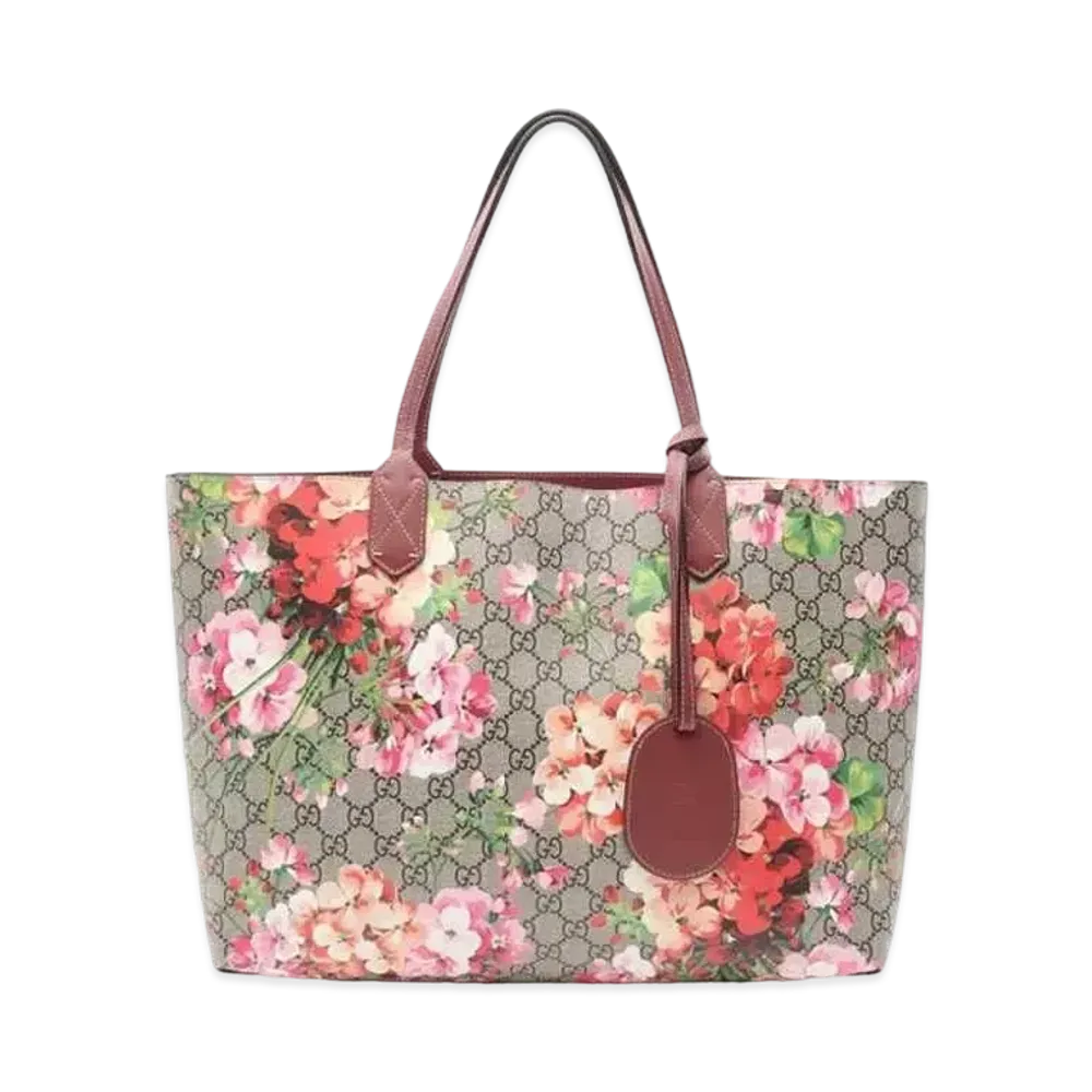GUCCI GG Blooms Reversible Tote Bag "Antique Rose"