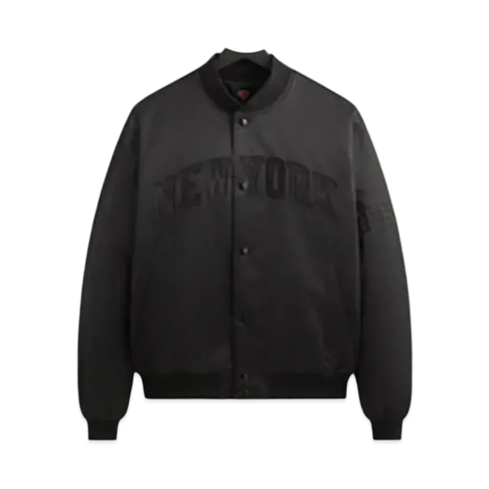 Kith x New York Knicks Ball Satin Bomber Jacket "Black"