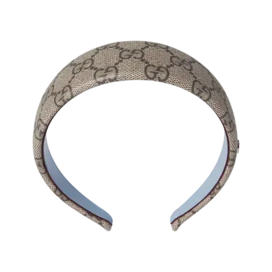 GUCCI x Yuko Higuchi Print GG Headband GG Pattern Coated Fabric Japan Exclusive "Beige/Dark Brown/Light Blue"