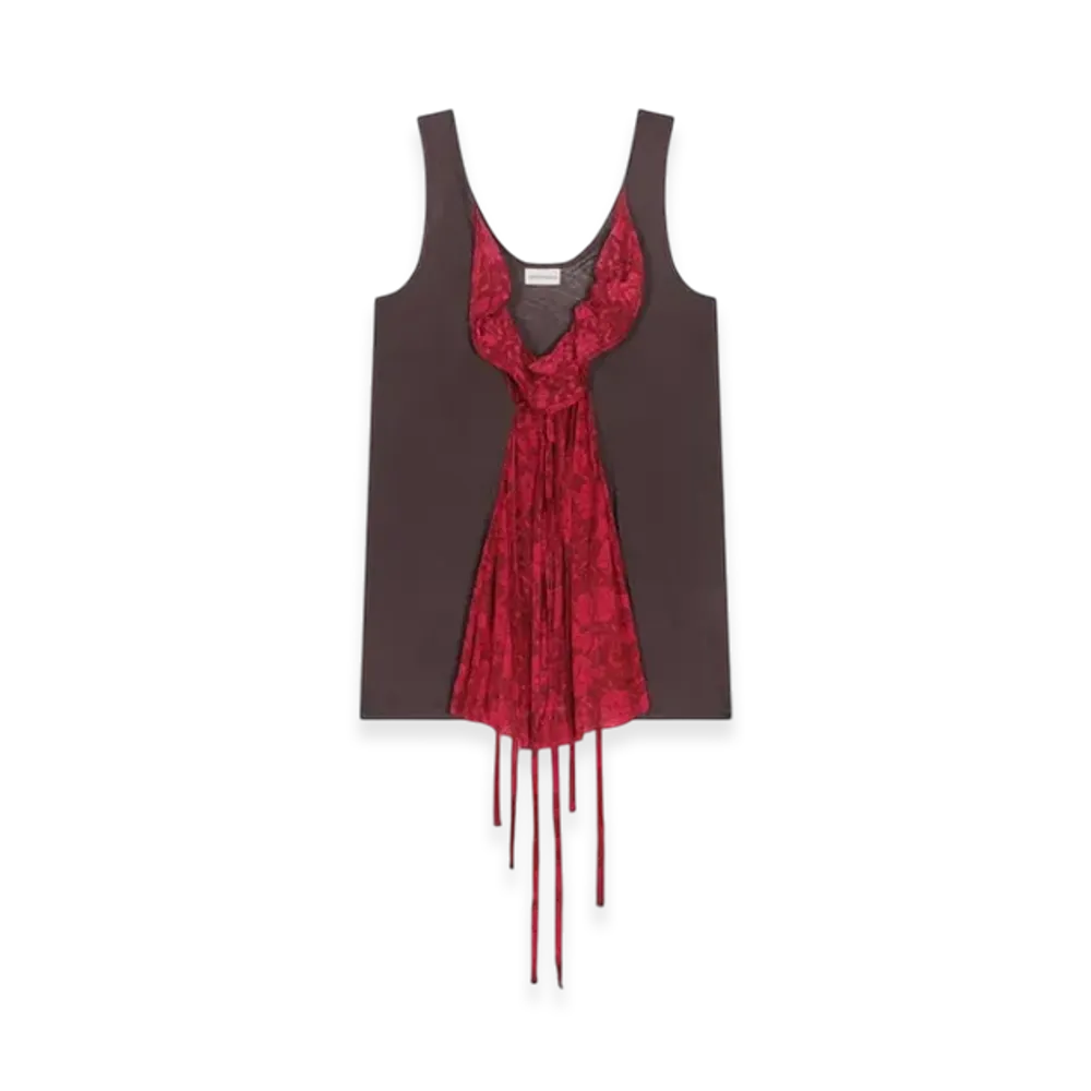 DRIES VAN NOTEN Women's Contrast Tank Top "Burgundy"
