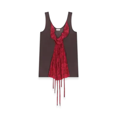 DRIES VAN NOTEN Women's Contrast Tank Top "Burgundy"