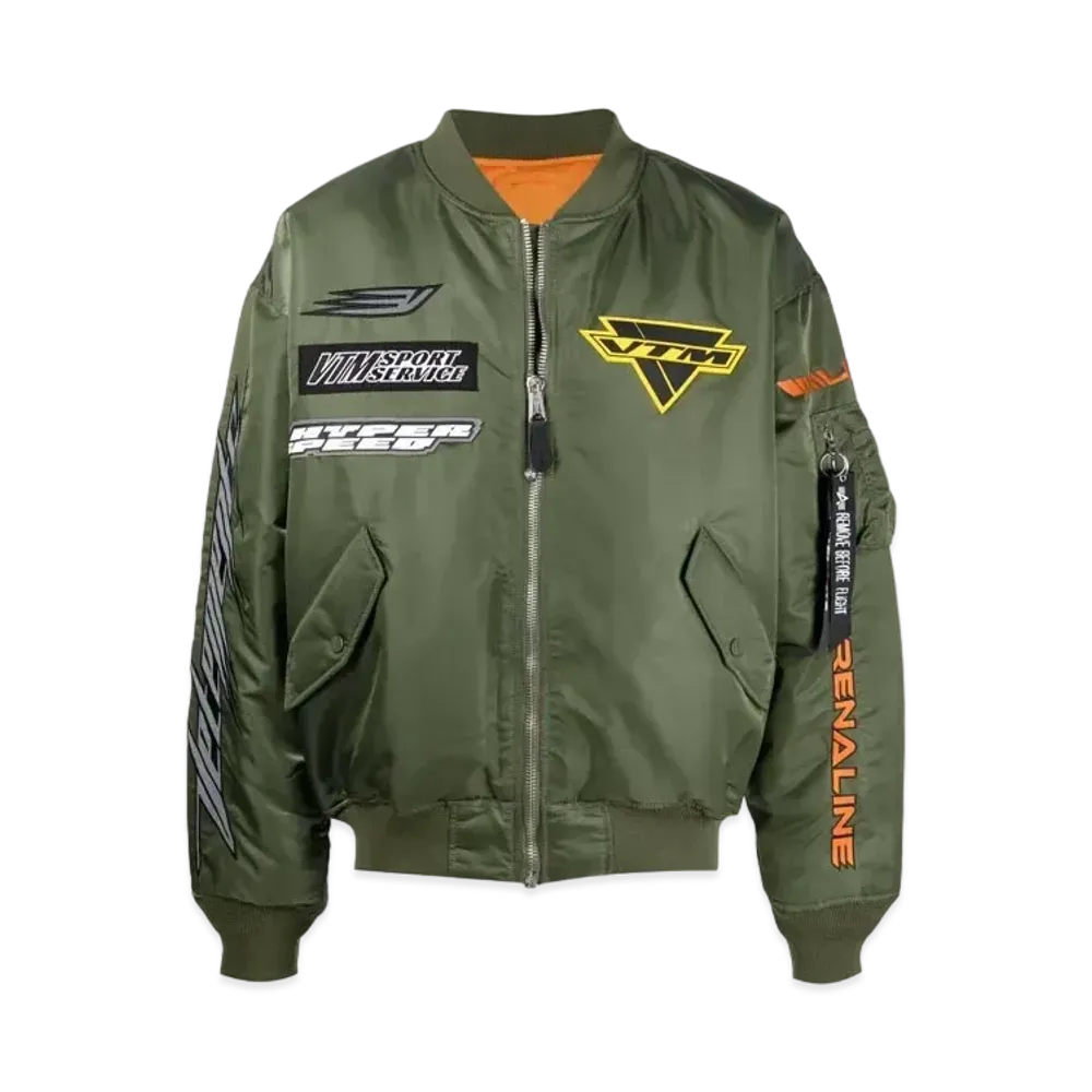 VETEMENTS VETEMENTS Logo Patch Bomber Jacket "Olive"