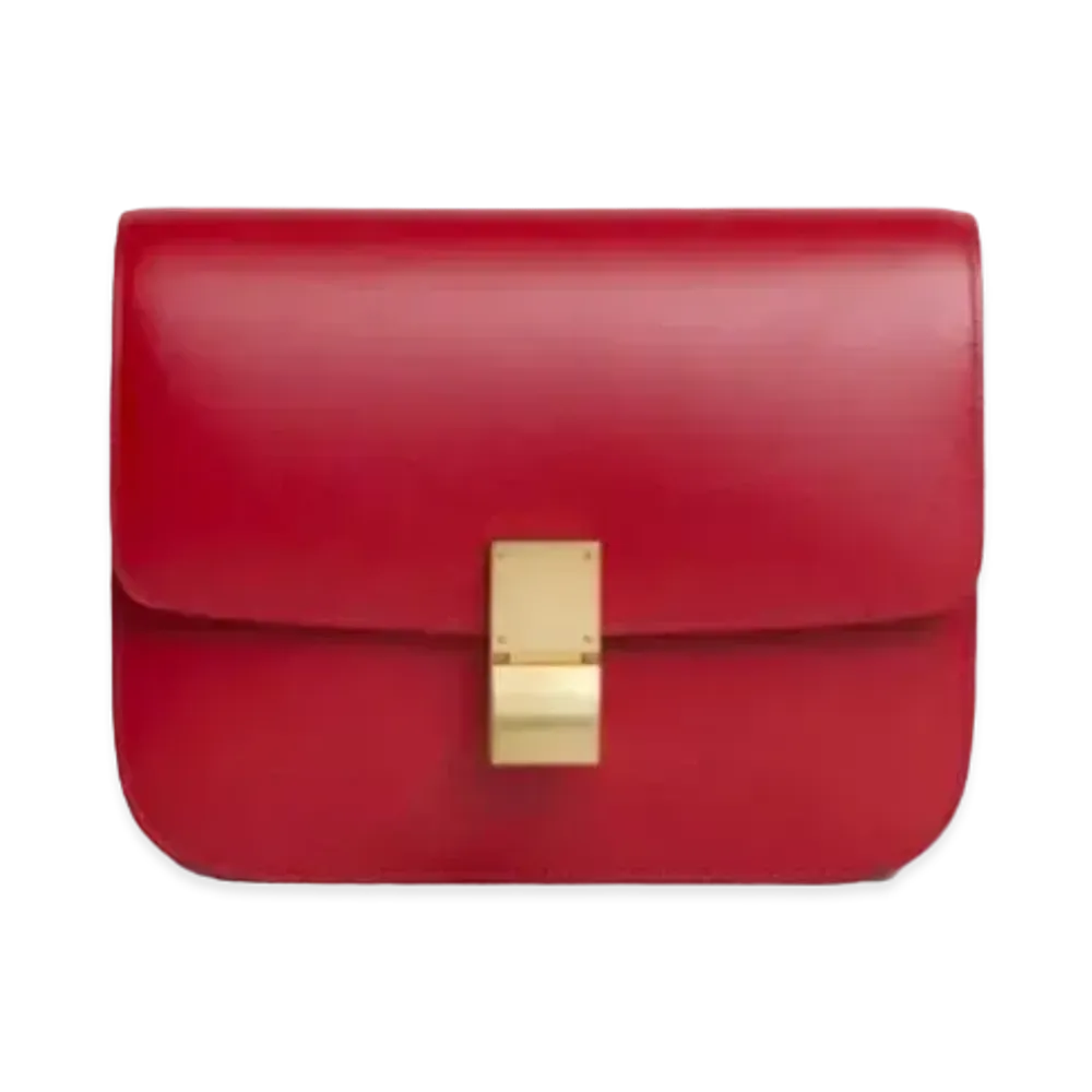 CELINE Medium Classic Bag in Box Calfskin "Red"