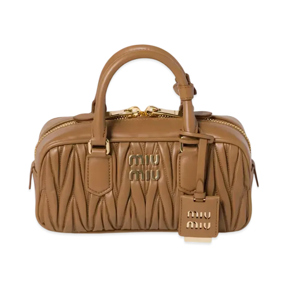 MIUMIU Arcadie Matelasse Nappa Leather Bag Regular "Camel"