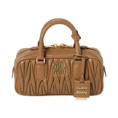 MIUMIU Arcadie Matelasse Nappa Leather Bag Regular "Camel"