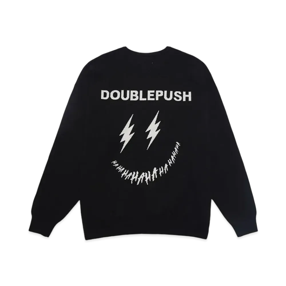 TAIN DOUBLE PUSH RUTHLESS KNIT CREW NECK "BLACK"