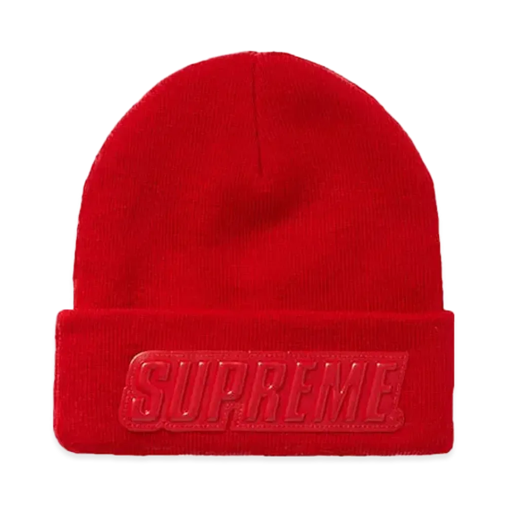 Supreme Raised Patent Logo Beanie "Red"