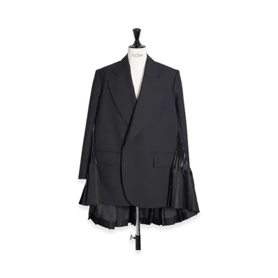 JUNYA WATANABE Women's Pleats Docking Cape Jacket "Black"