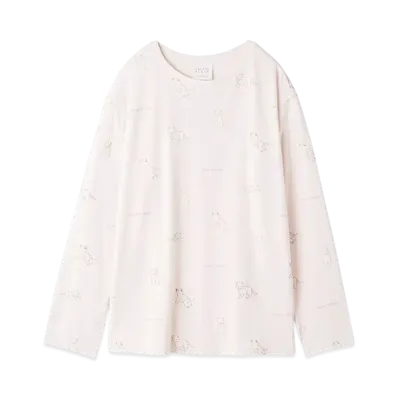 GELATO PIQUE White Tiger Pattern Long T-Shirt "Pink"