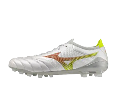 Mizuno Morelia Neo 5 β Japan AG "Super White Pearl/Orange/Yellow"