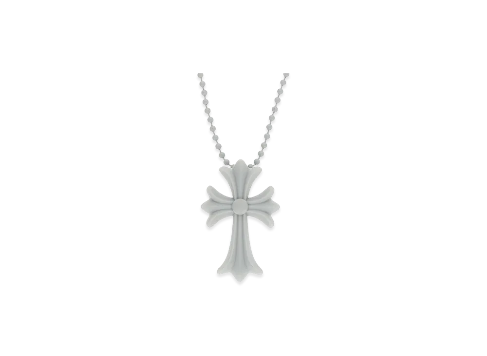 CHROME HEARTS ラバークロス ネックレス グレー クロムハーツ ラバースモール CHクロス シリコンネックレス 