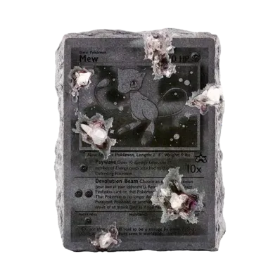DANIEL ARSHAM x POKEMON x P-ROOM THE WORLD Japanese stone crystalized Pokemon card Mew "Black"