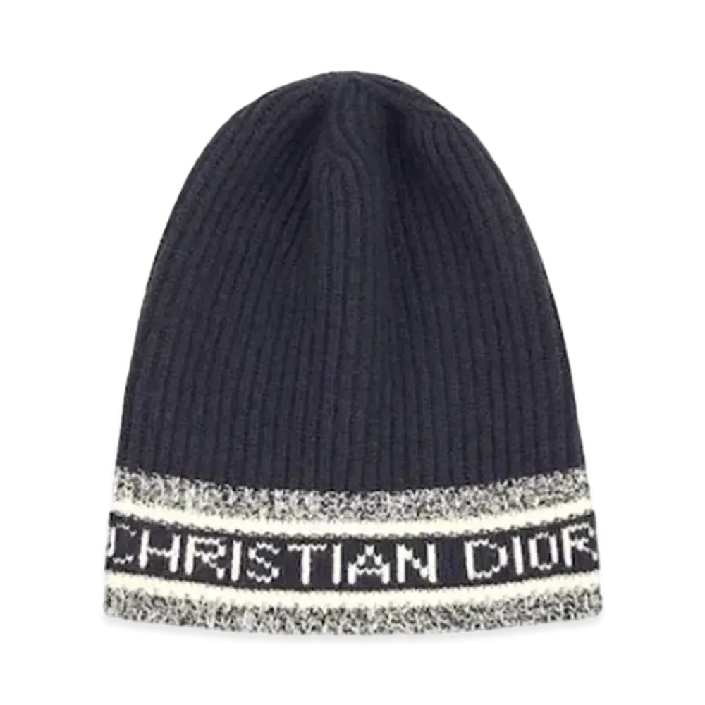 Dior D-WHITE Hat Navy Blue Wool and Cashmere "Bleu marine"