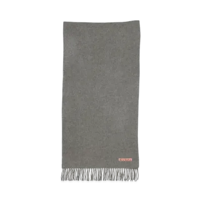 Acne Studios Fringed Wool Scarf - Narrow "Grey Melange"