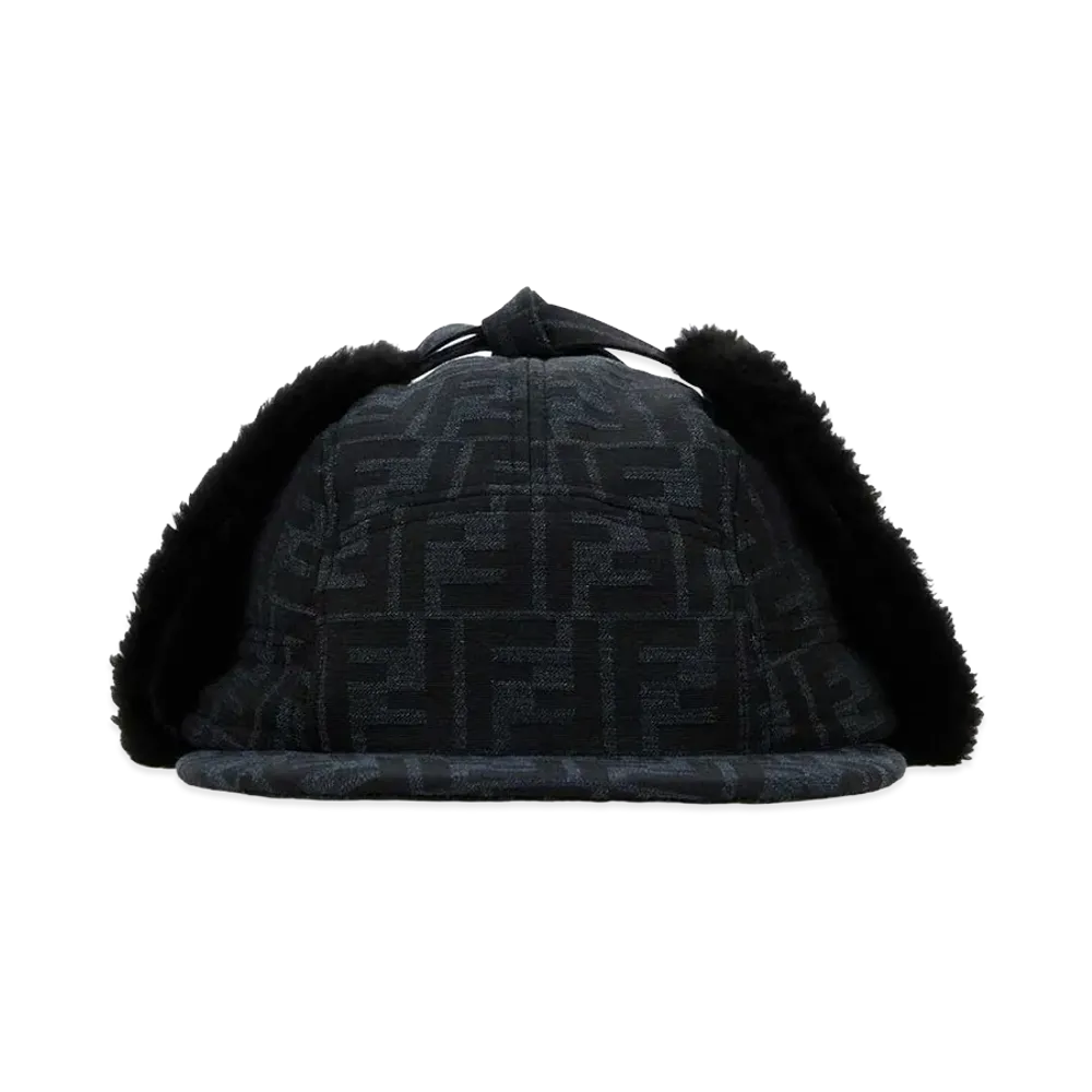 FENDI Embroidered Canvas Cap "Dark Blue"