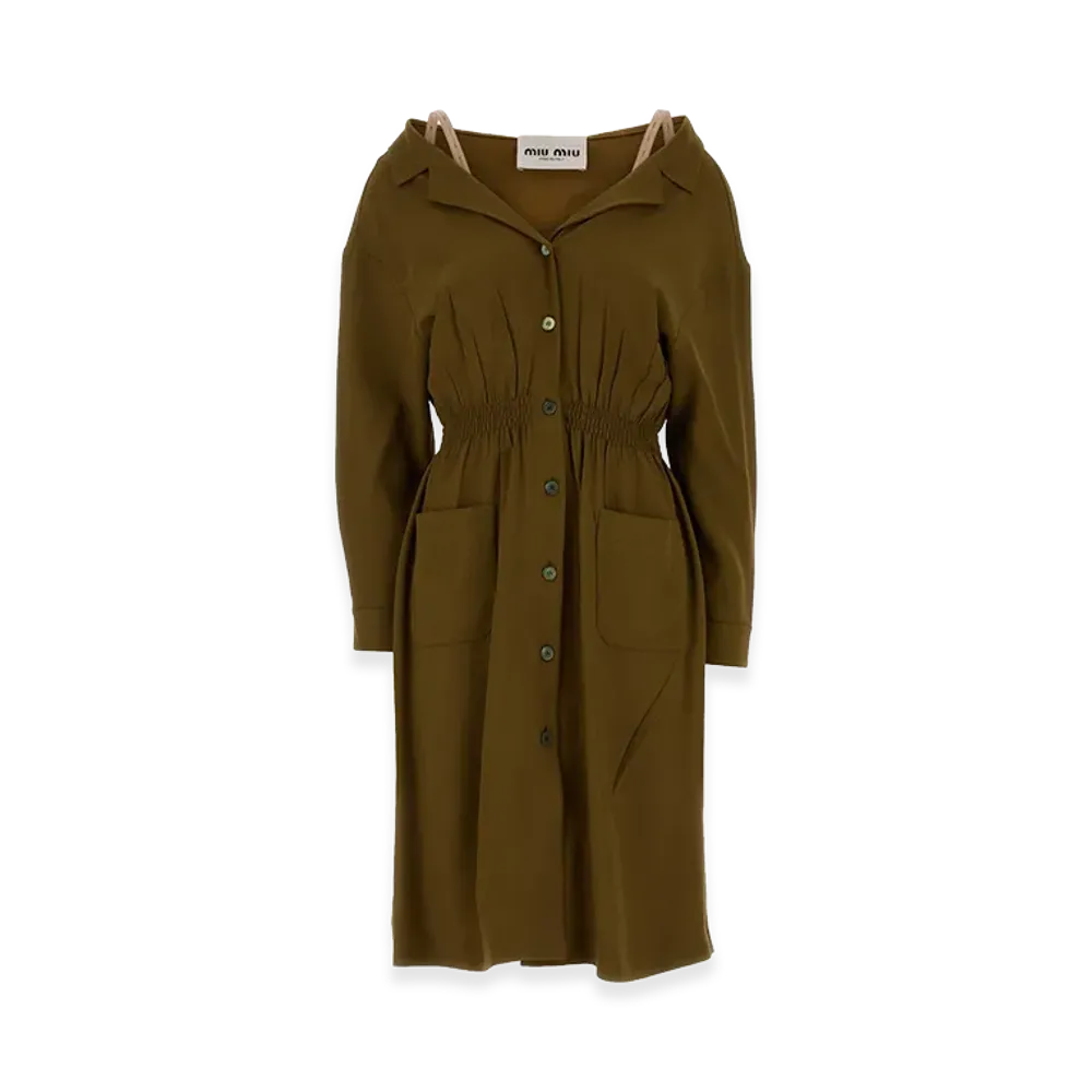 MIU MIU Women's Sable Dress "Olive Green"