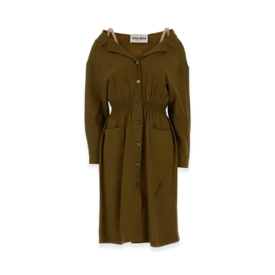 MIU MIU Women's Sable Dress "Olive Green"