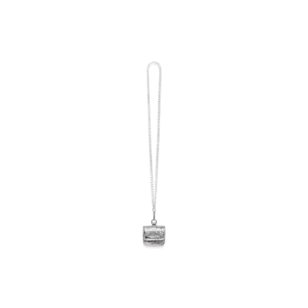 BALENCIAGA Le Cagole Flap Earpod Chain with Metallic "Silver"