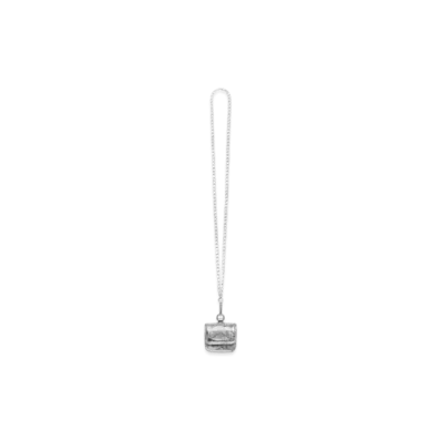 BALENCIAGA Le Cagole Flap Earpod Chain with Metallic "Silver"